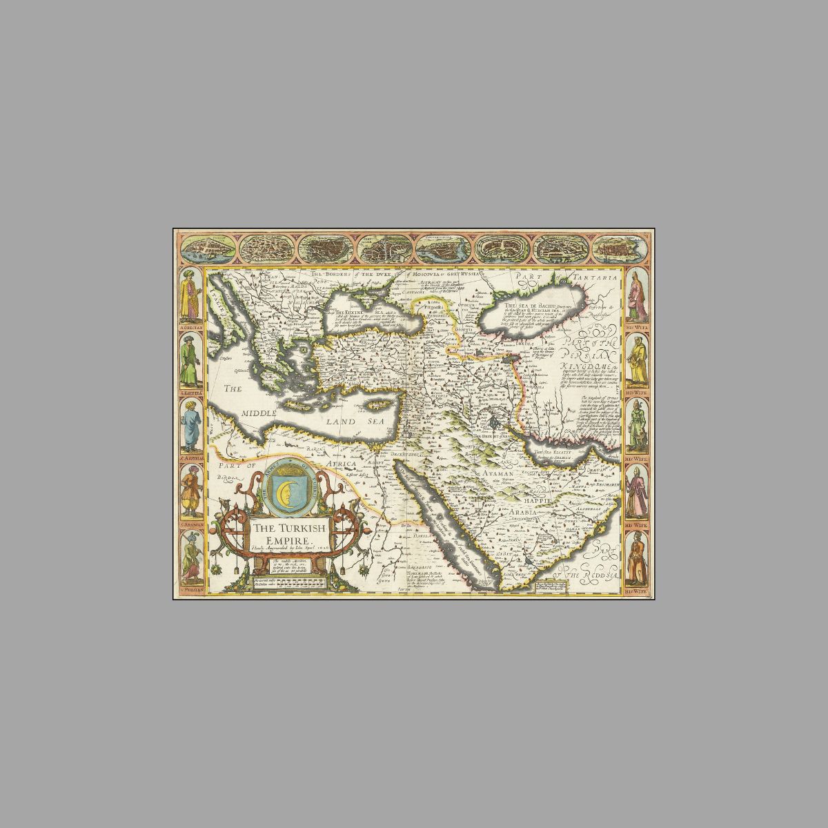 John Speed’in 1626 Osmanlı haritası ve kartografik hafıza temalı görsel